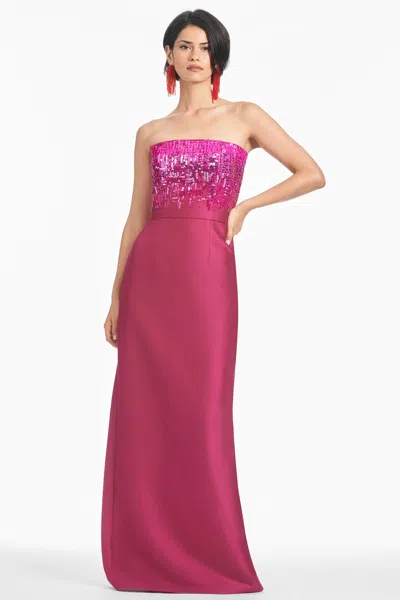 Sachin & Babi Phaedra Strapless Sequin Column Gown In Rhodolite