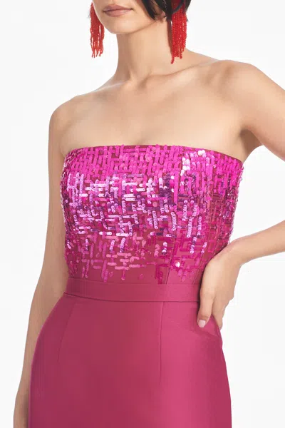 Sachin & Babi Phaedra Strapless Sequin Column Gown In Rhodolite