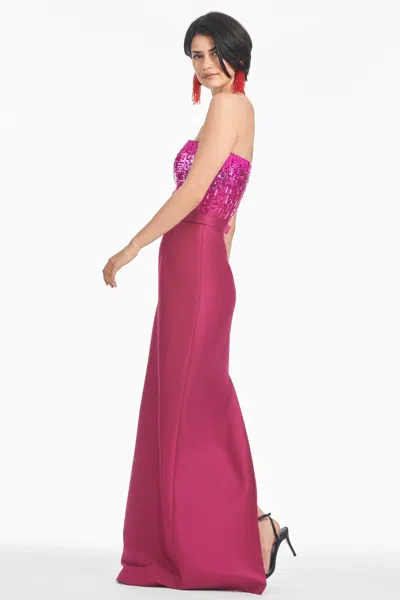 Sachin & Babi Phaedra Strapless Sequin Column Gown In Rhodolite