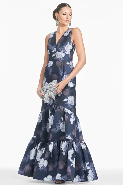 Sachin & Babi Rori Gown In Midnight Glacial Rose