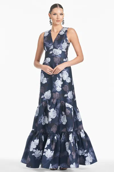 Sachin & Babi Rori Gown In Midnight Glacial Rose