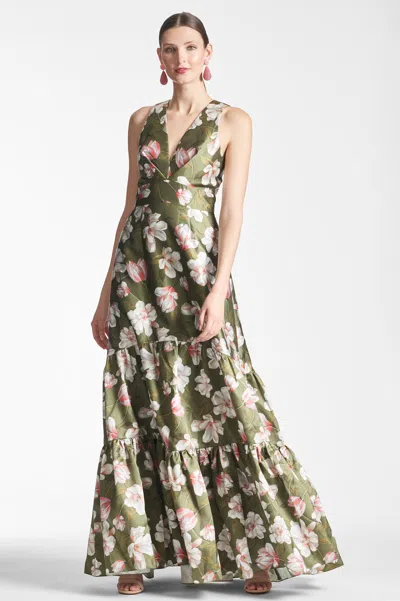 Sachin & Babi Rori Gown In Moss Magnolia