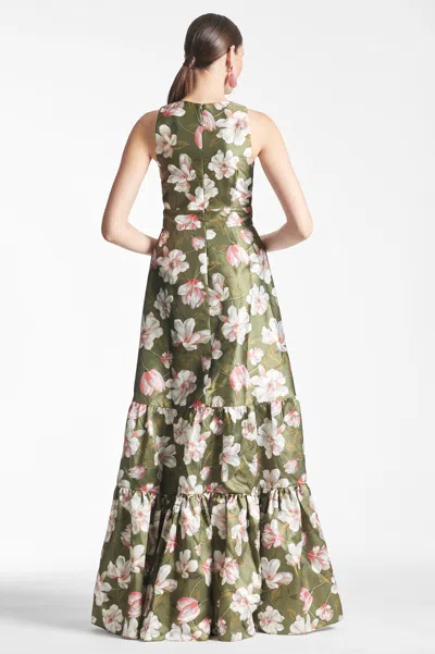Sachin & Babi Rori Gown In Moss Magnolia