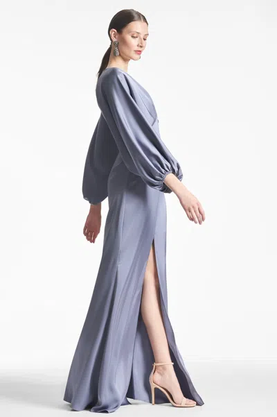 Shop Sachin & Babi Satin Gabby Gown In Cool Grey