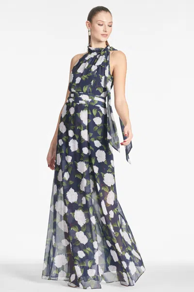 Sachin & Babi Selena Gown In Navy/ivory Moonlit Garden