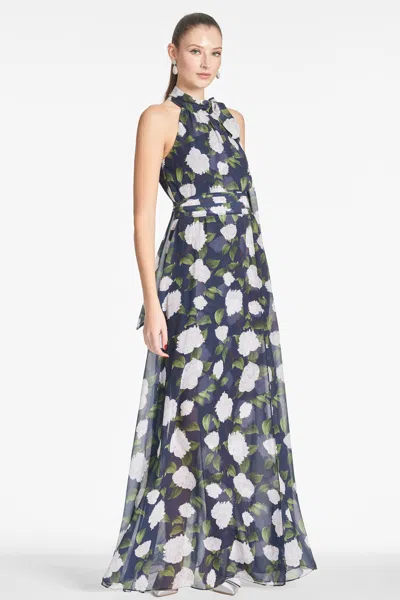 Sachin & Babi Selena Gown In Navy/ivory Moonlit Garden