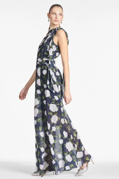 Sachin & Babi Selena Gown In Navy/ivory Moonlit Garden