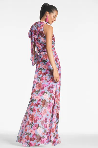 Sachin & Babi Selena Gown In Pink/periwinkle Dahlia