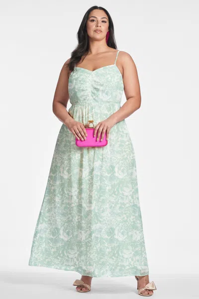 Sachin & Babi Sienna Gown In Sage Painted Floral