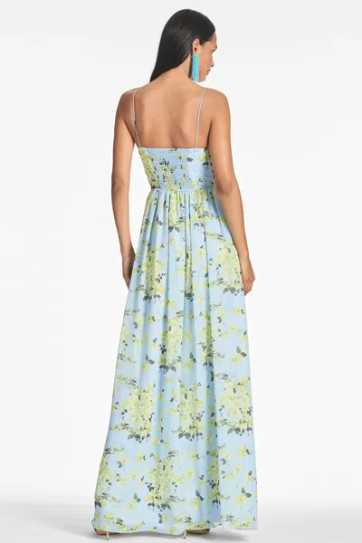 Sachin & Babi Sienna Floral Gown In Sky Citrine Floral