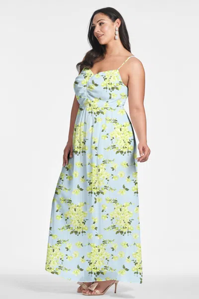 Sachin & Babi Sienna Floral Gown In Sky Citrine Floral