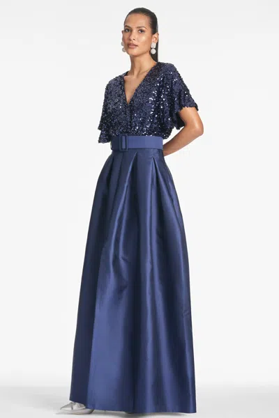 Sachin & Babi Simone Gown In Navy In Blue