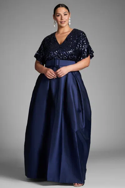 Sachin & Babi Simone Gown In Navy In Blue