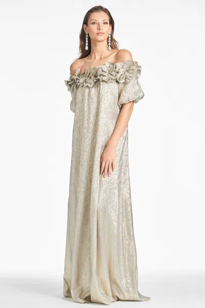 Sachin & Babi Valentina Gown In Silver
