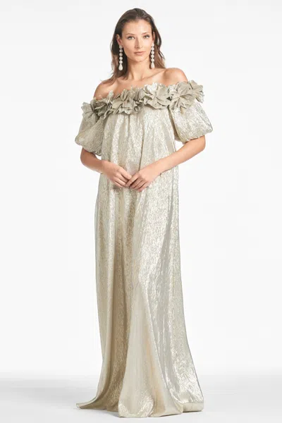Sachin & Babi Valentina Gown In Silver