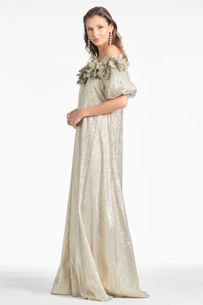 Sachin & Babi Valentina Gown In Silver