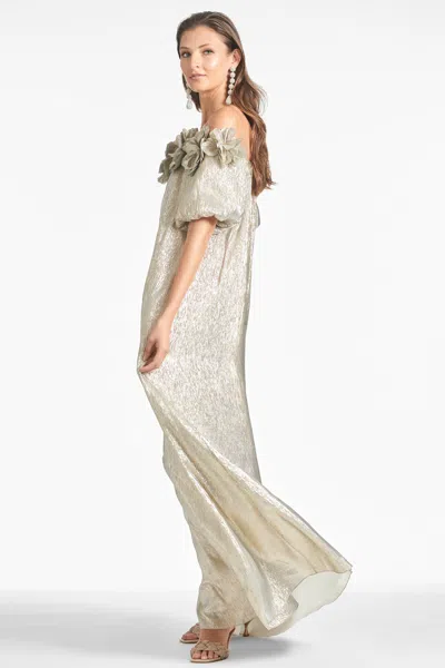 Sachin & Babi Valentina Gown In Silver