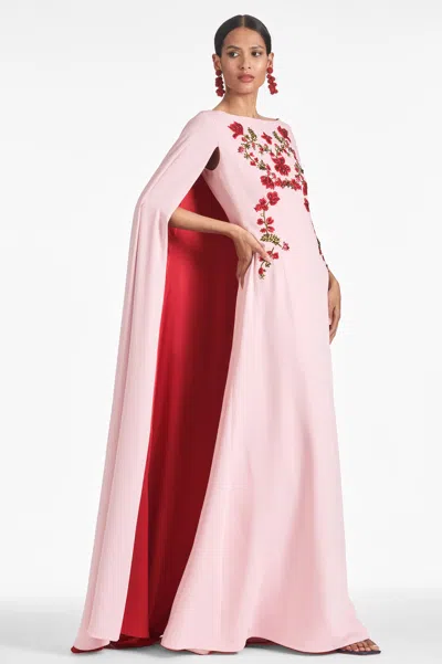 Sachin & Babi Vittoria Gown In Morganite/ruby