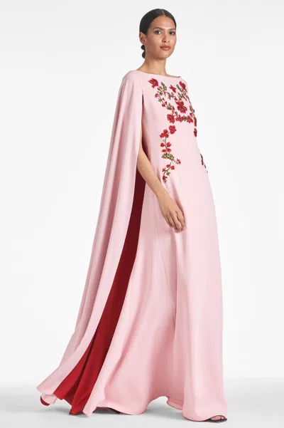 Sachin & Babi Vittoria Gown In Morganite/ruby