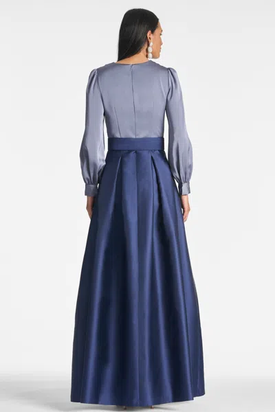 Sachin & Babi Zoe Gown In Smokey Slate/night Sky