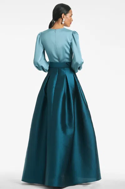 Sachin & Babi Zoe Gown In Seaglass/deep Teal