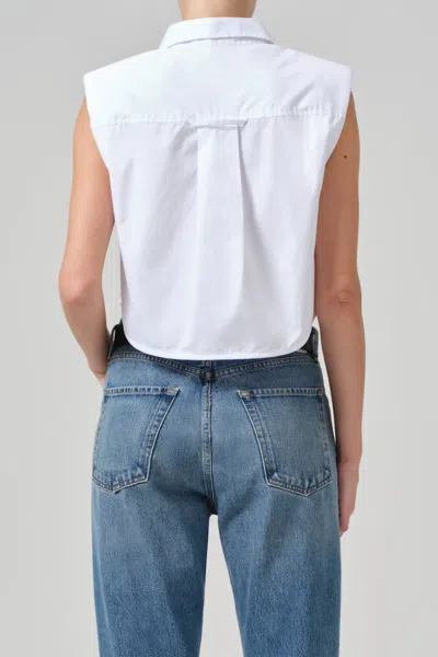 Citizens Of Humanity Anders Sleeveless With Shoulder Pads In White