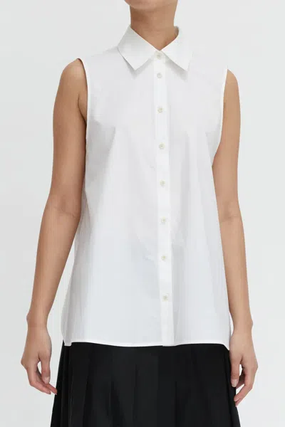Shop Lee Mathews Andy Sleeveless Shirt In Natural