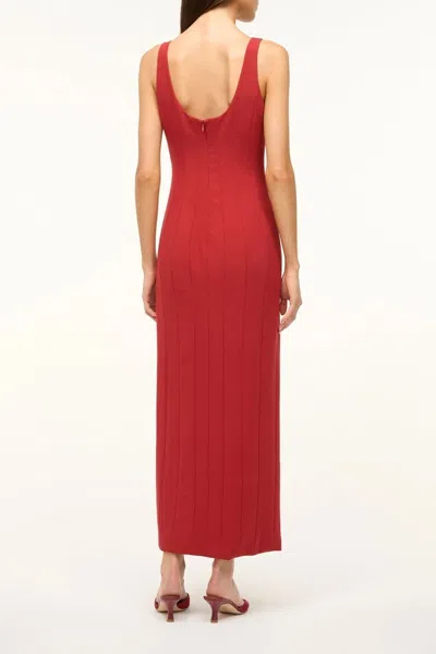 Staud Ankle Portrait Dress In Rouge