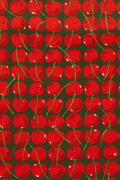 La Doublej Housewives Apron In Cherries Verde