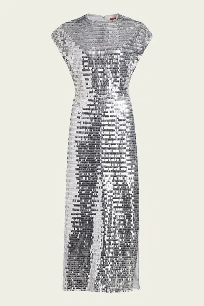 Shop Simon Miller Argan Sequin Dress In Satellite Silver