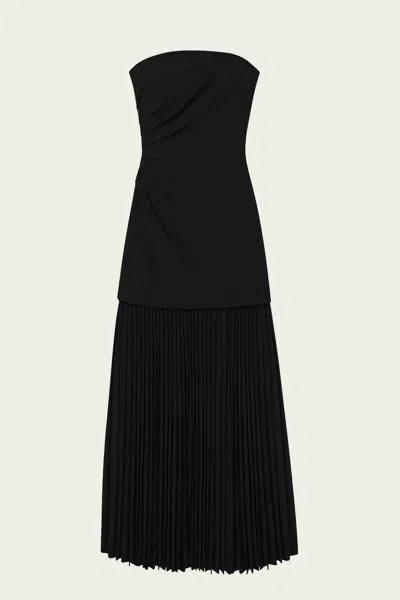 A.l.c Austin Strapless Pleated Dress In Black