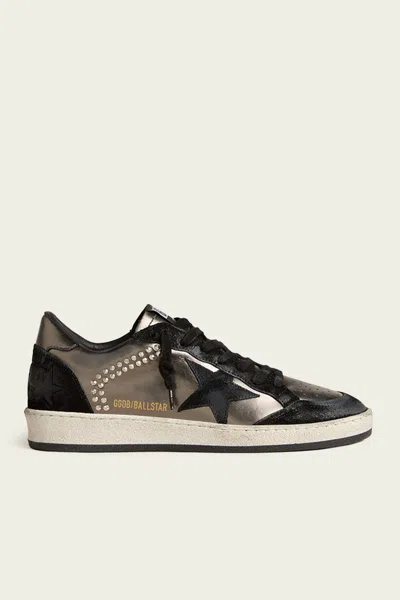 Shop Golden Goose Ball-star Black Laminated Leather Sneaker