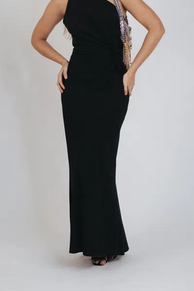 The Sei Bias Maxi Skirt In Black Crepe