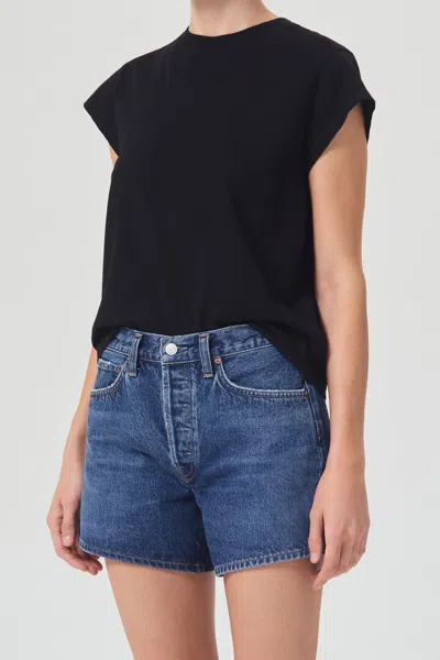 Agolde Bryce Shoulder Pads Cotton T-shirt
