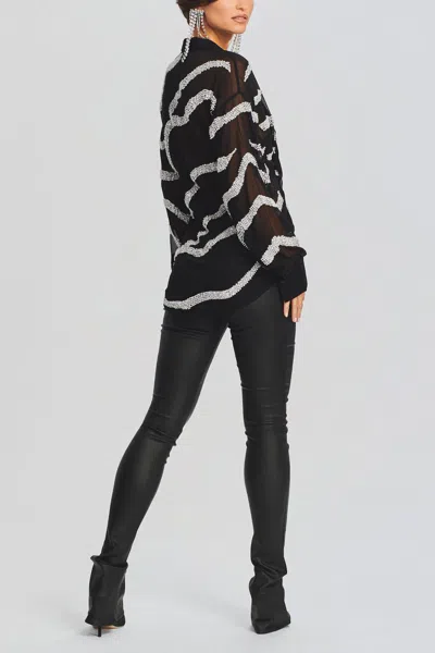 Retroféte Campbell Top In Silver Zebra