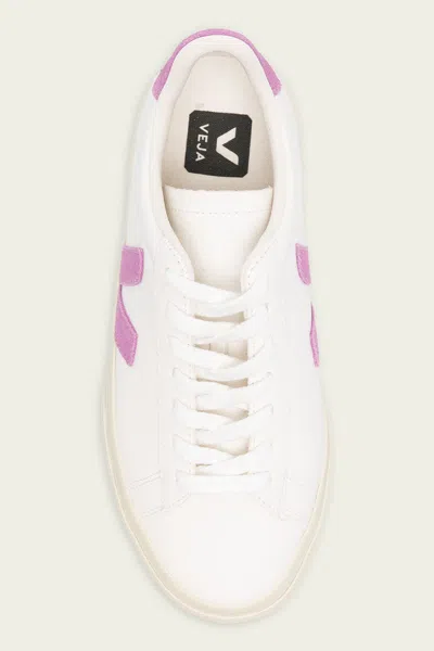 Shop Veja Campo Chromefree Leather Sneaker In White Mulberry