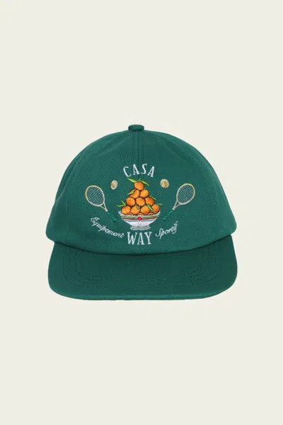 Shop Casablanca Casa Way Embroidered Cap In Green