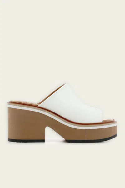 Clergerie Cessy Leather Platform Mules In White