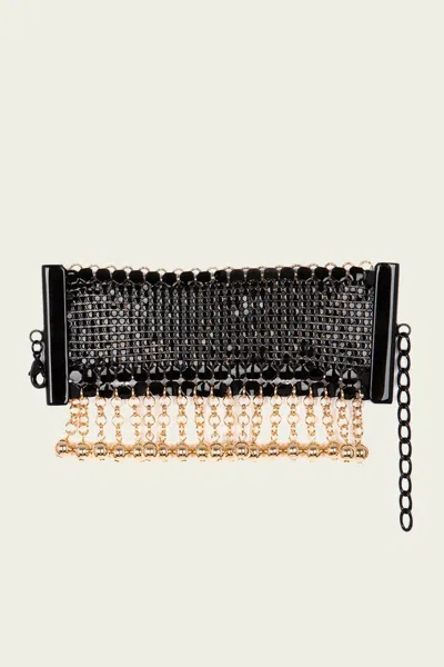 Rabanne Chainmail Metal Bracelet In Black Gold