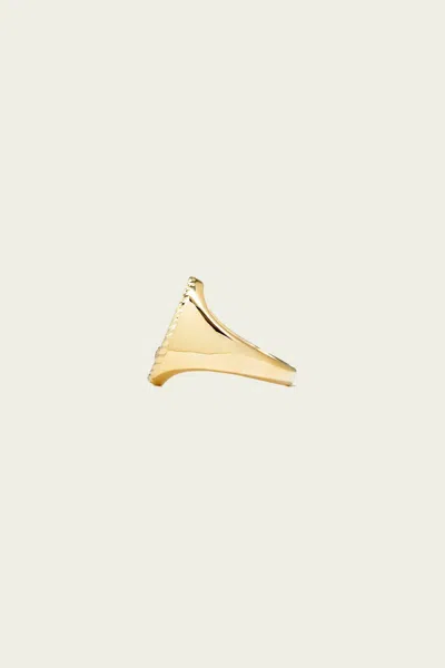 Yvonne Léon Chevalière Oval Ring In Yellow Gold & Mother Of Pearl