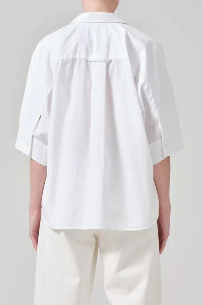 Citizen Of Humanity Citizens Of Humanity Claire Origami Three Quarter Sleeve Cotton Button-up Shirt