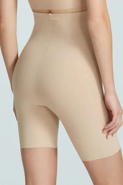 Commando Featherlight Control Long High Waist Shaping Shorts In Neutral