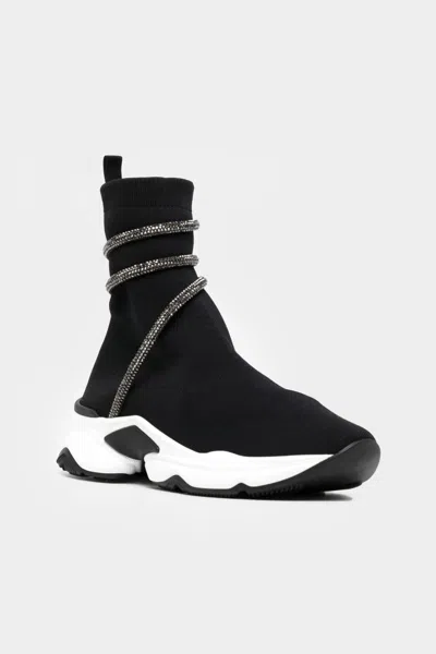 Shop René Caovilla Cleo Crystal Wrap Sock Sneakers In Black