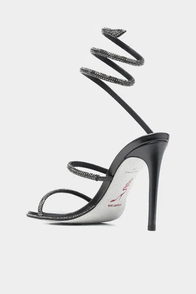 René Caovilla Cleo Crystal-embellished Strap Sandal 105 In Grey Jet