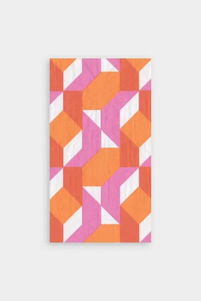 Caspari Color Theory Paper Guest Towel Napkins In Fuchsia