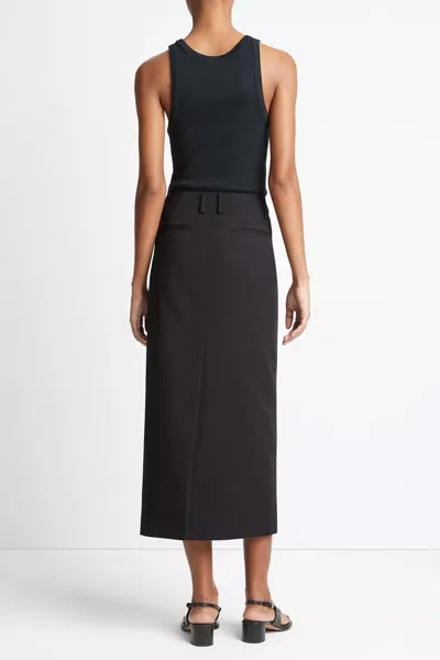 Vince Cotton Low-rise Straight Trouser Skirt In Black
