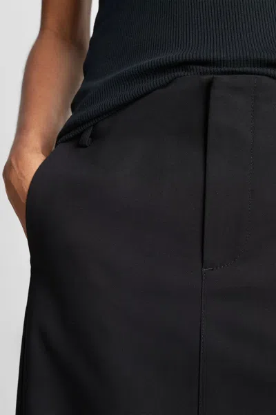 Vince Cotton Low-rise Straight Trouser Skirt In Black