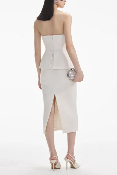 Self-portrait Cream Tinsel Boucle Bandeau Midi Dress