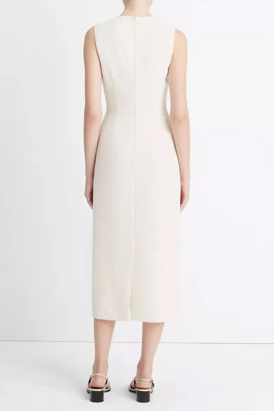 Vince Crew Neck Sheath Dress Off White