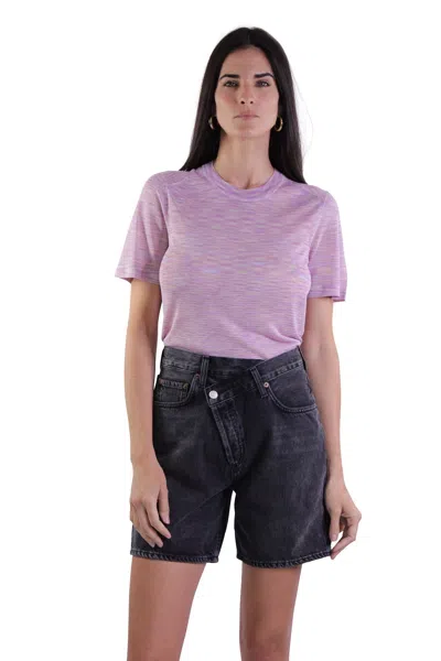 Agolde Black Denim Criss Cross Upsized Shorts